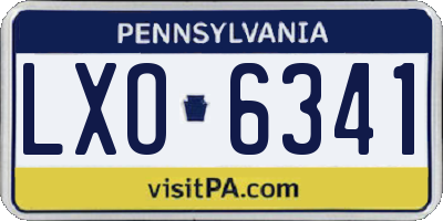 PA license plate LXO6341