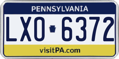 PA license plate LXO6372