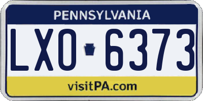 PA license plate LXO6373