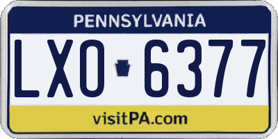 PA license plate LXO6377