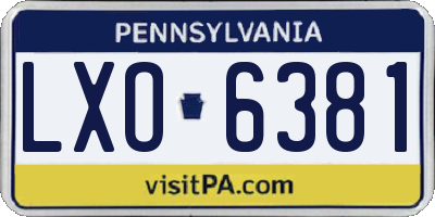 PA license plate LXO6381