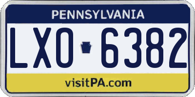 PA license plate LXO6382