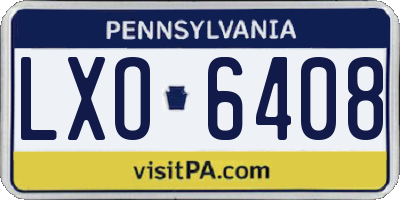 PA license plate LXO6408