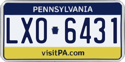PA license plate LXO6431