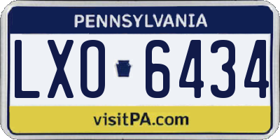PA license plate LXO6434