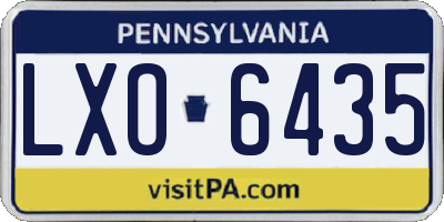 PA license plate LXO6435