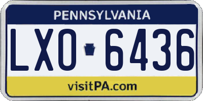 PA license plate LXO6436