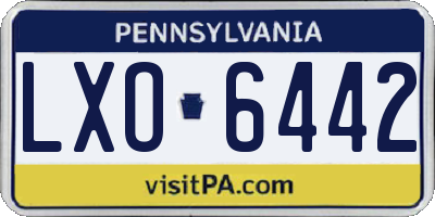 PA license plate LXO6442