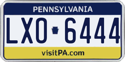 PA license plate LXO6444