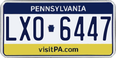 PA license plate LXO6447