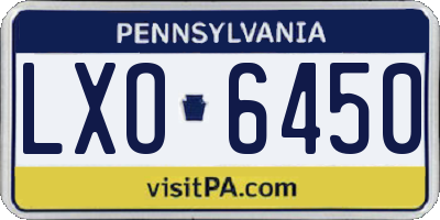 PA license plate LXO6450