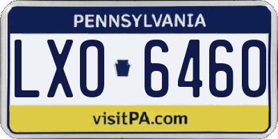 PA license plate LXO6460