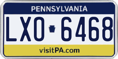 PA license plate LXO6468