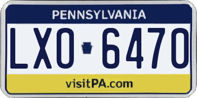 PA license plate LXO6470