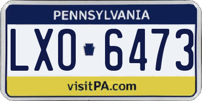 PA license plate LXO6473