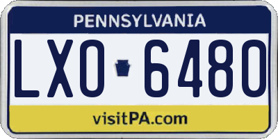 PA license plate LXO6480