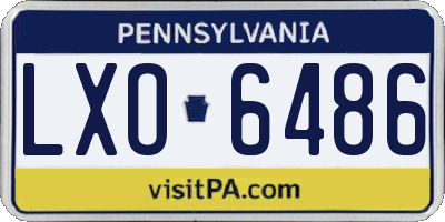 PA license plate LXO6486