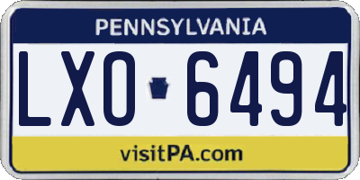 PA license plate LXO6494