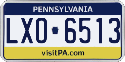 PA license plate LXO6513