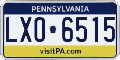 PA license plate LXO6515