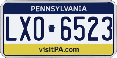 PA license plate LXO6523