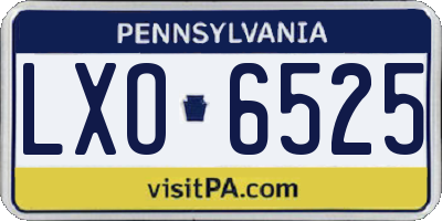 PA license plate LXO6525