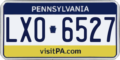 PA license plate LXO6527
