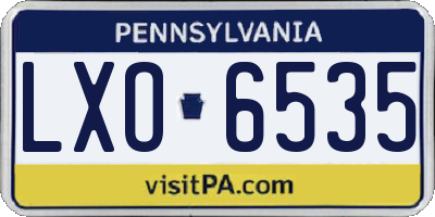 PA license plate LXO6535