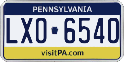 PA license plate LXO6540
