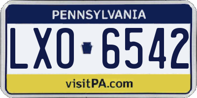 PA license plate LXO6542