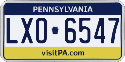 PA license plate LXO6547