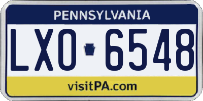 PA license plate LXO6548