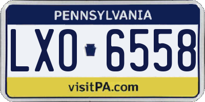 PA license plate LXO6558