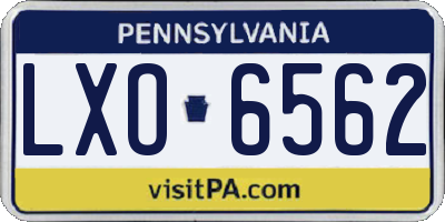 PA license plate LXO6562