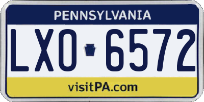 PA license plate LXO6572