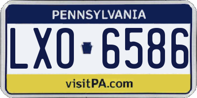 PA license plate LXO6586