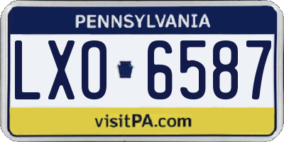 PA license plate LXO6587