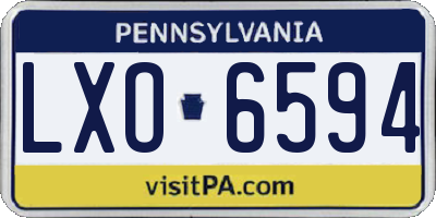 PA license plate LXO6594