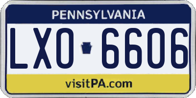 PA license plate LXO6606