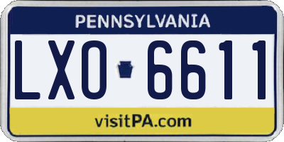 PA license plate LXO6611