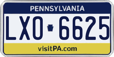 PA license plate LXO6625