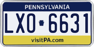 PA license plate LXO6631