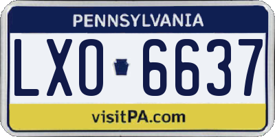 PA license plate LXO6637