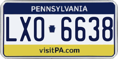 PA license plate LXO6638