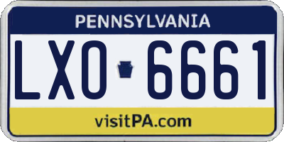 PA license plate LXO6661