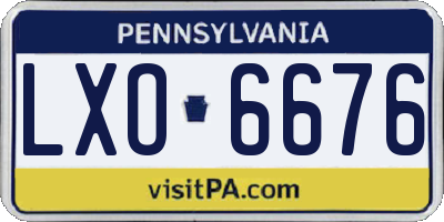 PA license plate LXO6676