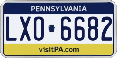 PA license plate LXO6682