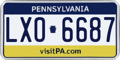 PA license plate LXO6687