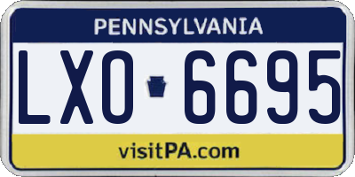 PA license plate LXO6695