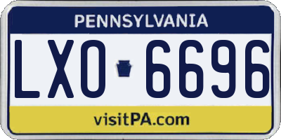 PA license plate LXO6696